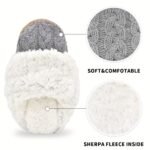 Pantoufle Bottes De Couleur Unie, Chaussures Décontractées Doublées En Peluche