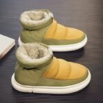 Pantoufle Bottes De Neige Antidérapantes Coupe-vent À Enfiler Avec Doublure Pelucheuse