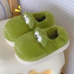 Pantoufle  De Maison En Fourrure motif De Crocodile De Dessin Animé Mignon