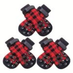 Pantoufle Pour Chiens De Compagnie Antidérapantes 4pcs