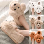 Pantoufles en peluche chien mignon