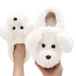 Pantoufles en peluche chien mignon