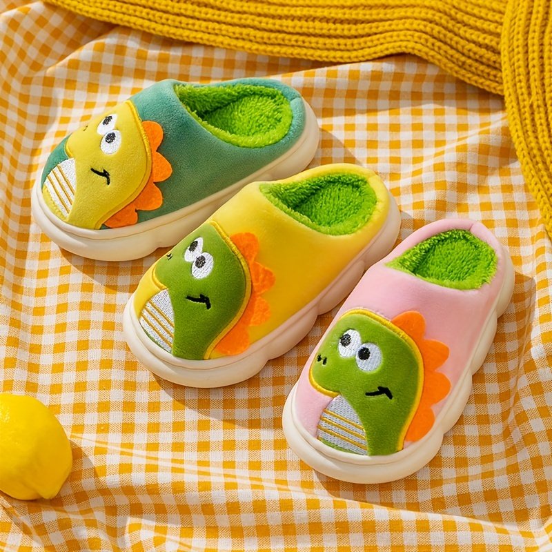 Pantoufles Pour Enfants Garçon 23 - Mignons, Doux, Chauds - Semelle Antidérapante - Forme Animal De Dessin Animé