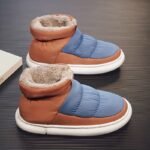 Pantoufle Bottes De Neige Antidérapantes Coupe-vent À Enfiler Avec Doublure Pelucheuse