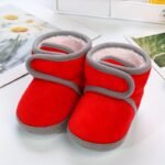 Pantoufle botte Confortables En Polaire  Antidérapantes À Fond Souple - Rouge, 3.5 Toddler