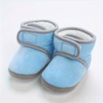 Pantoufle botte Confortables En Polaire  Antidérapantes À Fond Souple - Bleu ciel, 3.5 Toddler