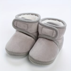 Pantoufle botte Confortables En Polaire  Antidérapantes À Fond Souple - gris, 3.5 Toddler