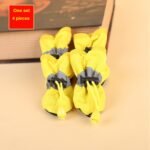 Pantoufle Pour Chien Résistants À L'eau 4pcs - Jaune, 3XL