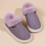 Pantoufles Confortables En Velours Côtelé Moelleux - Violette foncé, 9.5-10