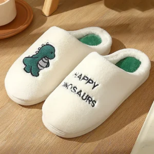 Pantoufles en coton imprimé dinosaure
